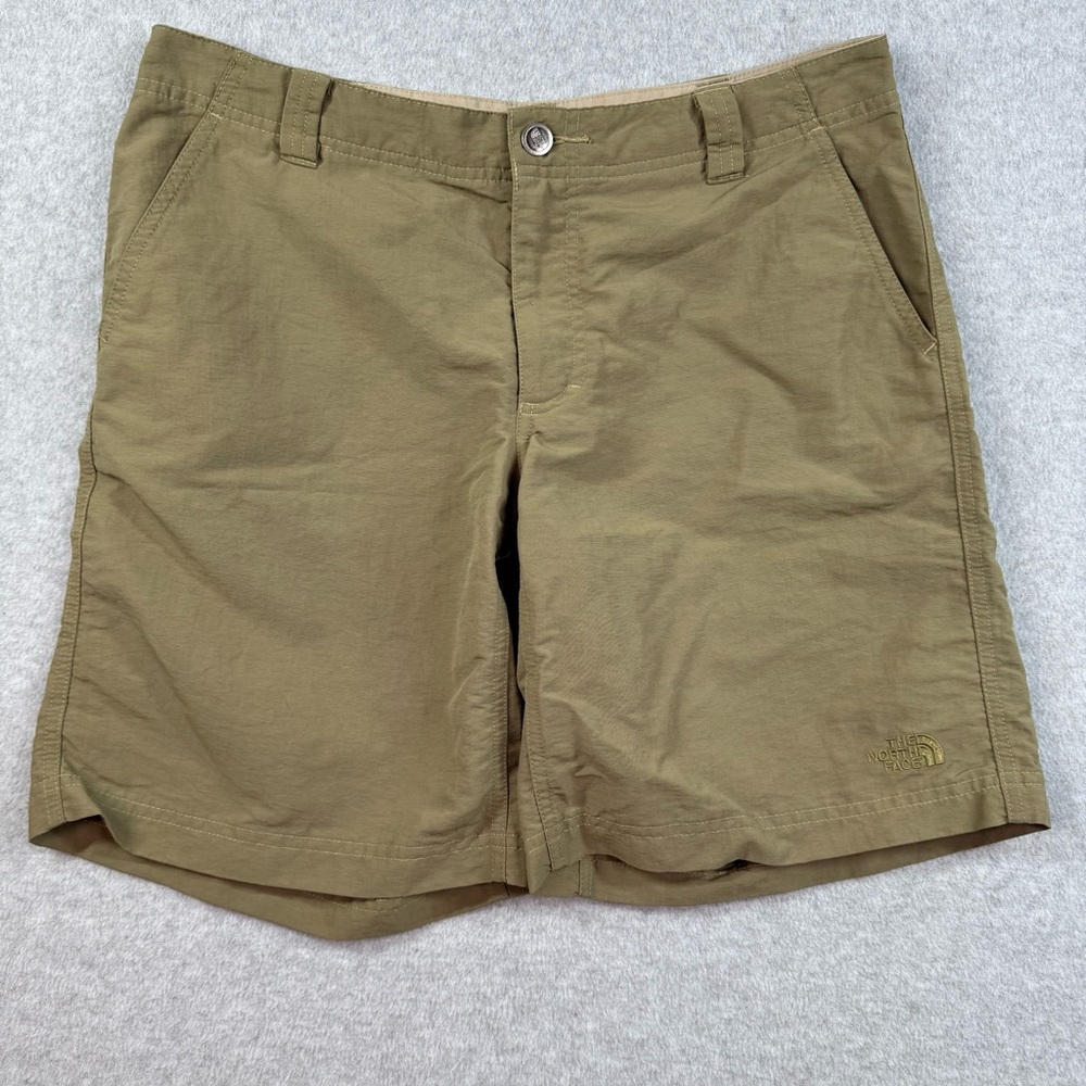 The North Face Olive Green Nylon Hiking Shorts Size 8 Camping Outdoors Walking